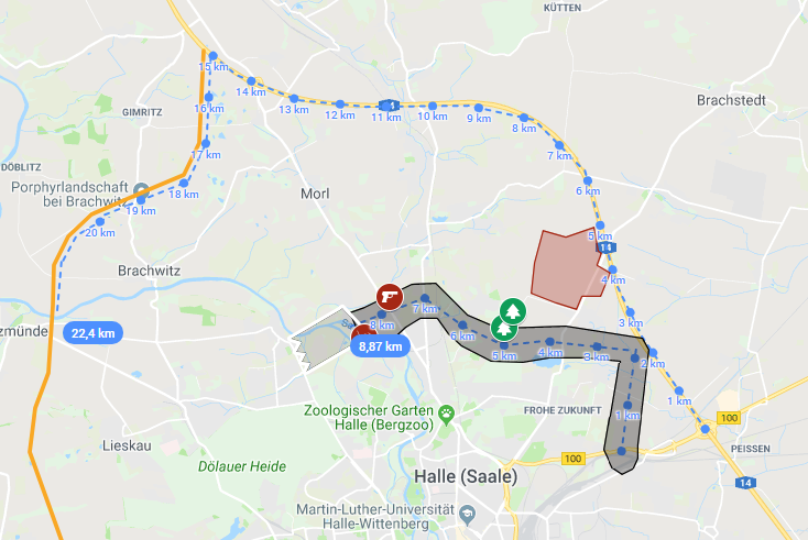 Nordtangente Vergleich mit A143 und A14